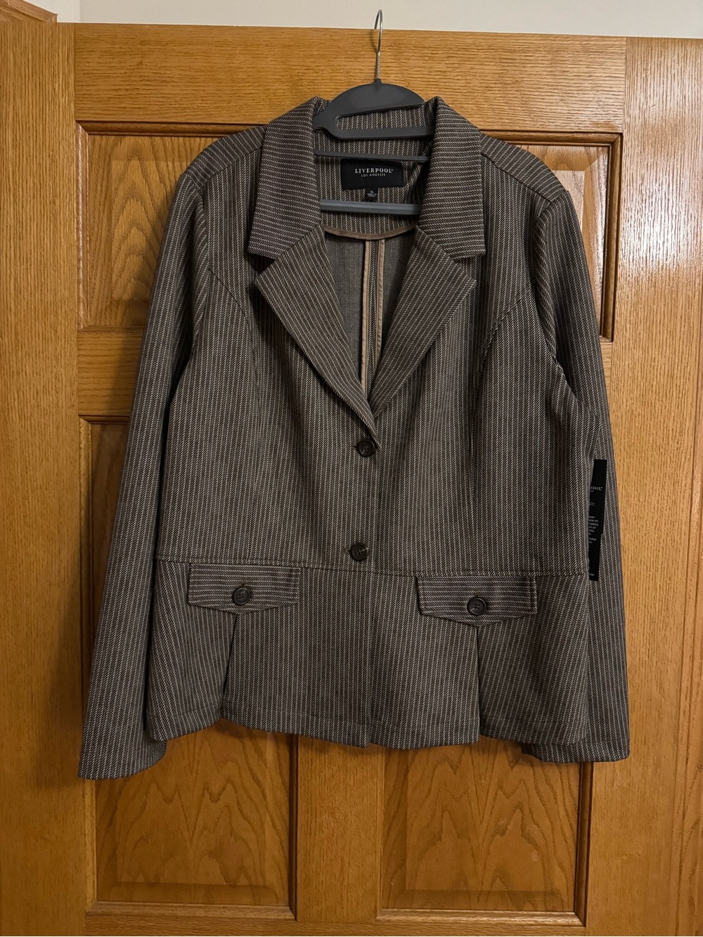 Liverpool Los Angeles Striped Peplum Blazer